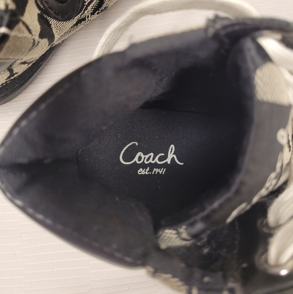 Coach Ellis High Top Signature Monogrammed Sneakers sz 6 - Picture 9 of 11